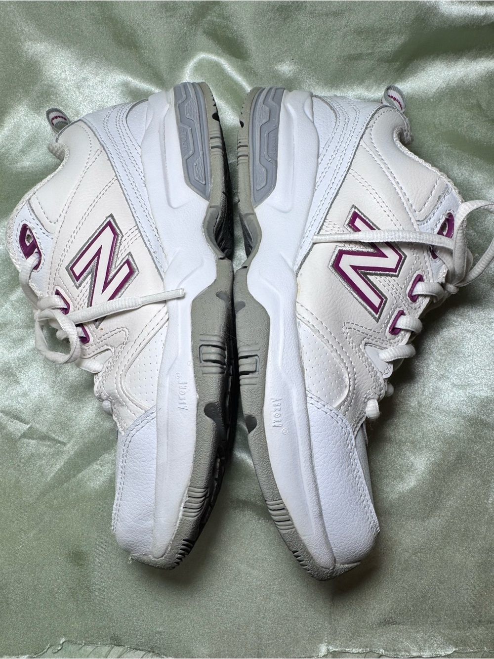 New Balance 609 White Leather Dad Shoes Cross Trainers Size 7 Women’s WX609CS2 - Picture 6 of 8